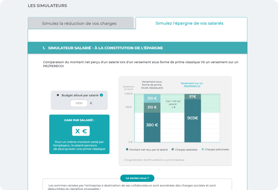 Employee savings subscription simulator